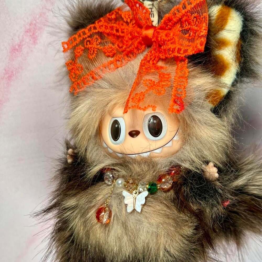 (52)Custom High-End Handmade Labubu Plush - Pop Mart Keychain with Magnetic Tail